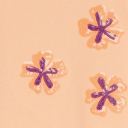 تيشيرت برتقالي فاتح بأكمام...